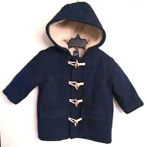 Vintage Gap - wool toggle coat / navy blue - kids 12-18 months navy